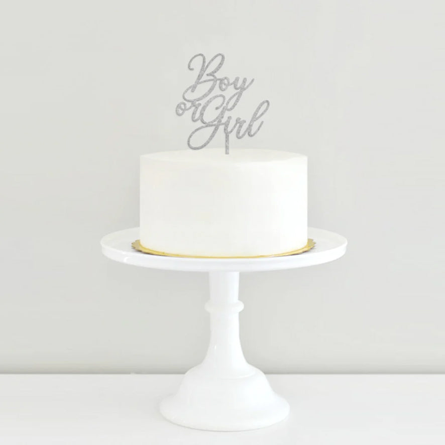Cake Topper Boy or Girl Plateado
