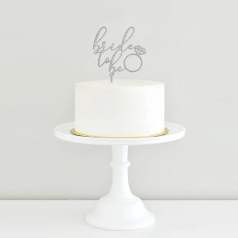 Cake Topper Bride to be Plateado