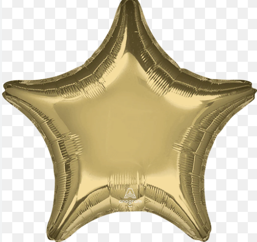 Globo Estrella Metálica Dorada 22”