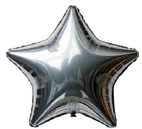 Globo Estrella Plata Cromado 22”