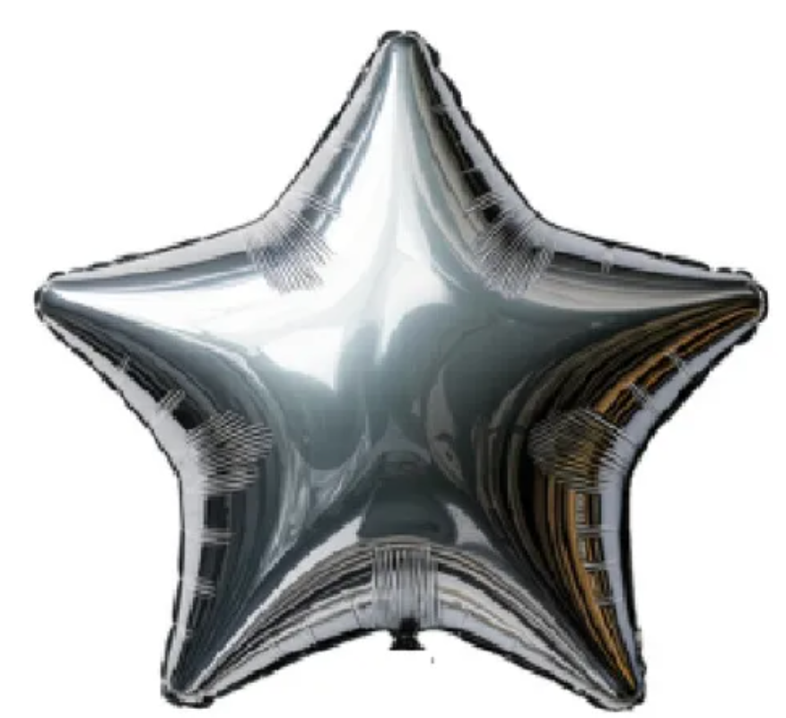 Globo Estrella Plata Cromado 22”