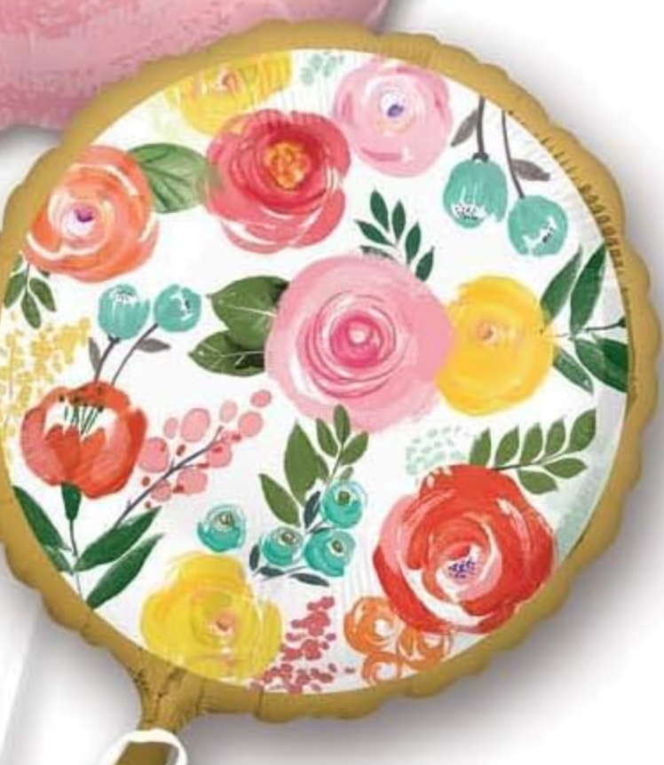 Globo Circulo Contorno dorado con flores