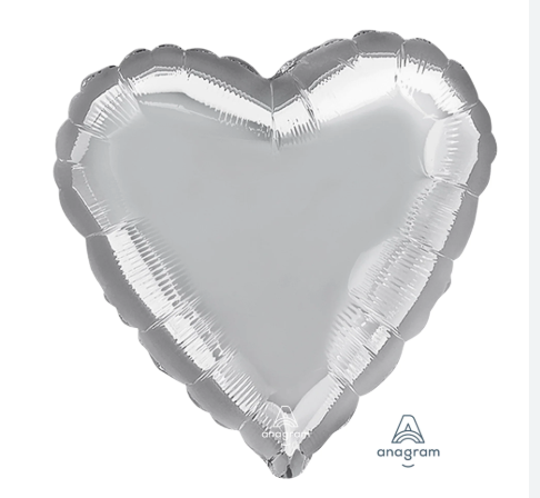 Globo Corazón Plata 18"