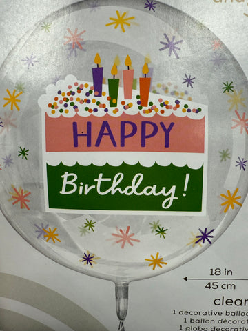 Globo Burbuja Happy Birthday Pastel