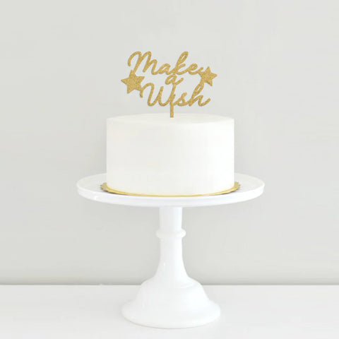Cake Topper Make a Wish Dorado