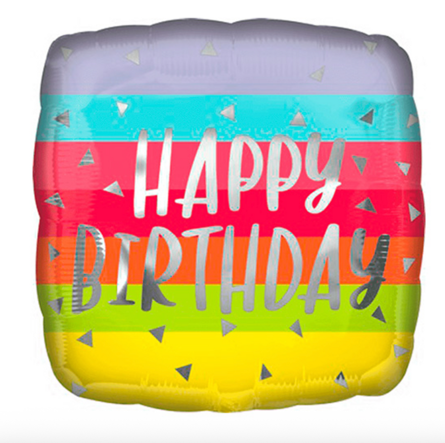 Globo Happy birthday rayas
