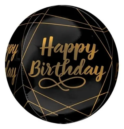 Globo Orbz Happy Birthday Negro