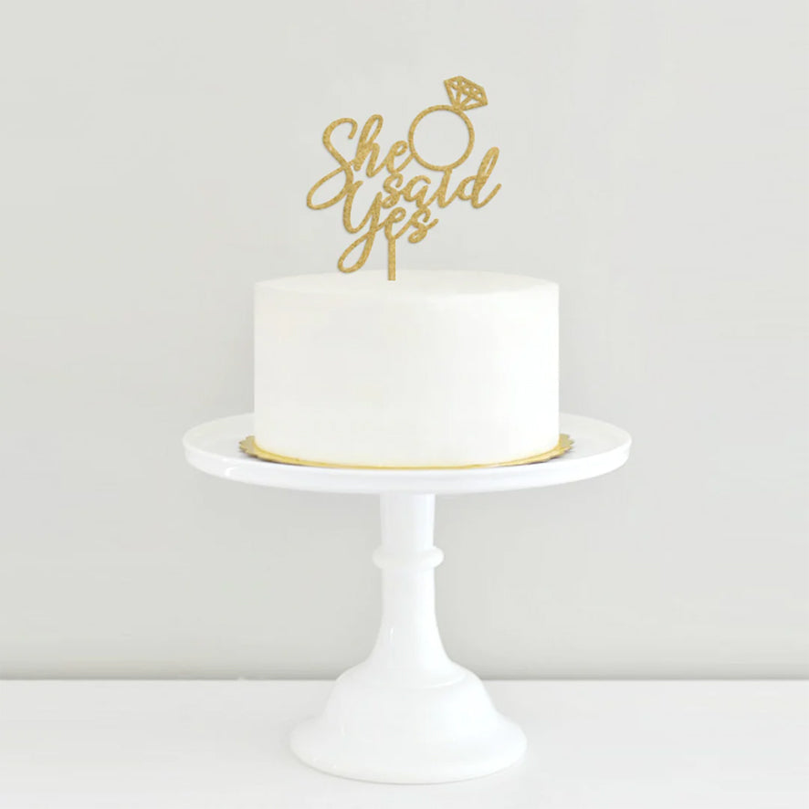 Cake Topper She said yes Dorado