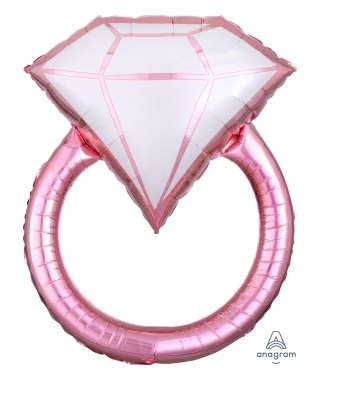 Globo Figura Anillo de Bodas Rose Gold