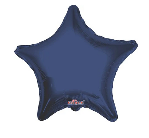 Globo Estrella Azul Acero Metálico 22”