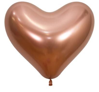 Globo Corazón Reflex Rosa Dorado 14"