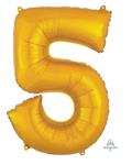 Globo Dorado Metálico Número Jumbo #5