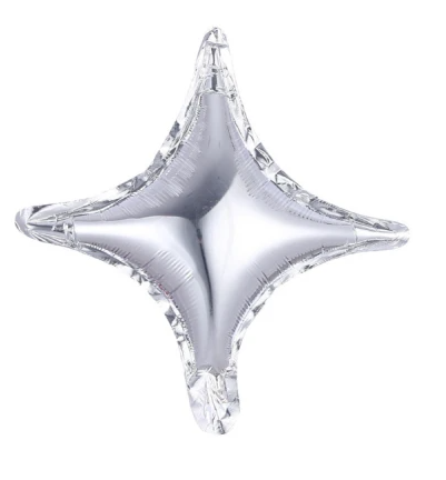 Globo Estrella 4 Picos Plata