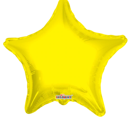 Globo Estrella Metálica Amarilla 22”