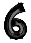 Globo Negro Metálico Número Jumbo #6