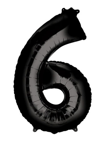 Globo Negro Metálico Número Jumbo #6