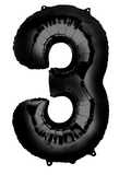 Globo Negro Metálico Número Jumbo #3