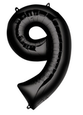 Globo Negro Metálico Número Jumbo #9