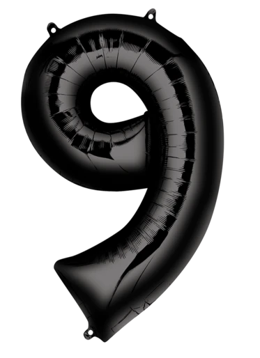 Globo Negro Metálico Número Jumbo #9