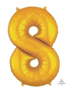 Globo Dorado Metálico Estándar #8