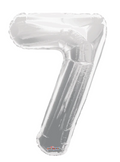 Globo Plateado Metálico Número Jumbo #7