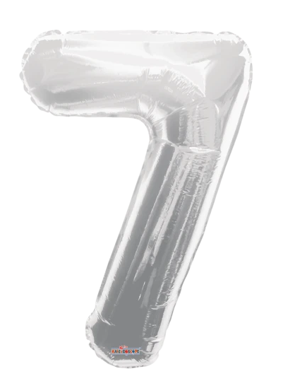 Globo Plateado Metálico Número Jumbo #7