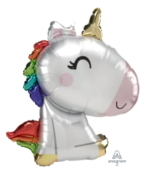 Globo Unicornio Super Shape Blanco Satín