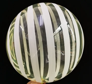 Globo Burbuja Crystal Amarillo Rayas Blancas 18"