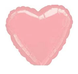 Globo Corazón Rosa Macaron 18"