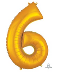 Globo Dorado Metálico Número Jumbo #6