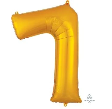 Globo Dorado Metálico Número Jumbo #7