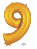 Globo Dorado Metálico Número Jumbo #9