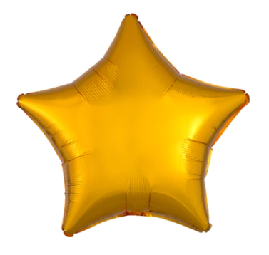 Globo Estrella Metálica Oro Amarillo 22”