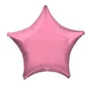 Globo Estrella Rosa Metálico 22”