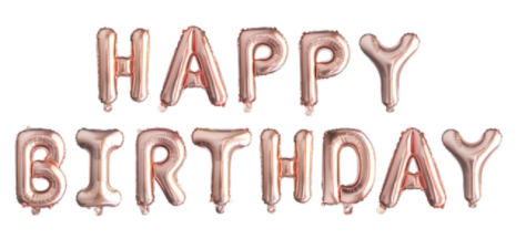 Globo Frase Happy Birthday Rose Gold