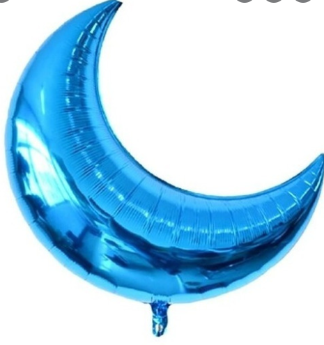 Globo Figura Metálica Luna Jumbo Azul Rey