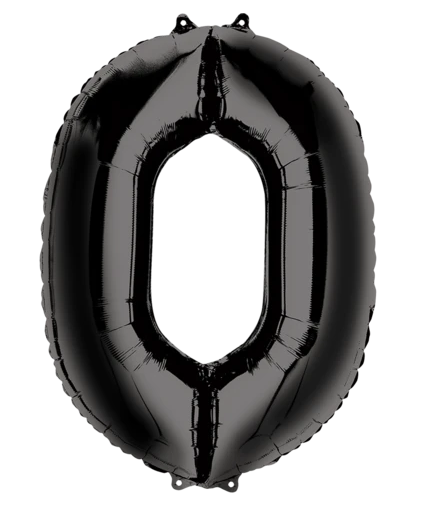 Globo Negro Metálico Número Jumbo #0