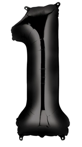 Globo Negro Metálico Número Jumbo #1