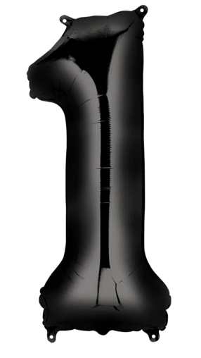 Globo Negro Metálico Número Jumbo #1
