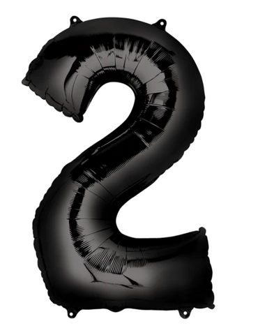 Globo Negro Metálico Número Jumbo #2
