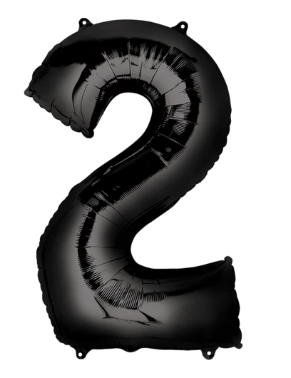 Globo Negro Metálico Número Jumbo #2