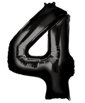 Globo Negro Metálico Número Jumbo #4