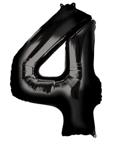 Globo Negro Metálico Número Jumbo #4