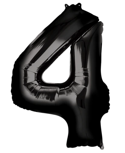 Globo Negro Metálico Número Jumbo #4