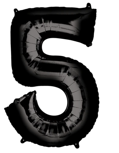 Globo Negro Metálico Número Jumbo #5