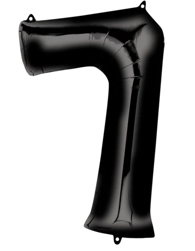 Globo Negro Metálico Número Jumbo #7