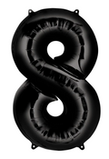 Globo Negro Metálico Número Jumbo #8