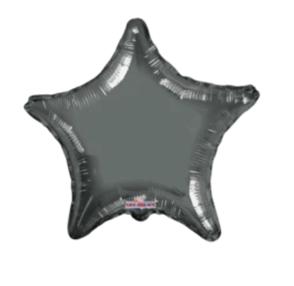 Globo Estrella Negro Titanio Métalico 22”