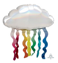 Globo Figura Nube Blanca Serpentina Arcoíris