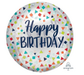 Globo Orbz Metálico Happy Birthday